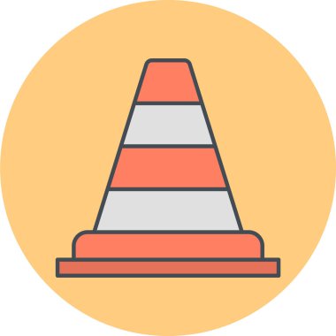 trafik koni simgesi, vektör çizim