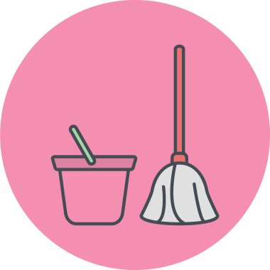 Süpürge simge vektör çizim