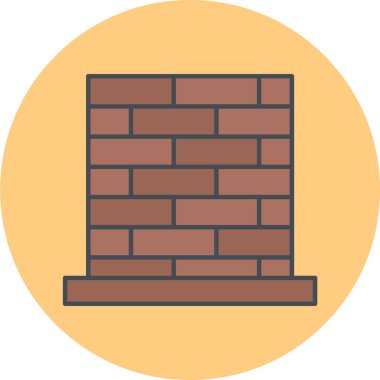 Tuğla duvar simge vektör çizim