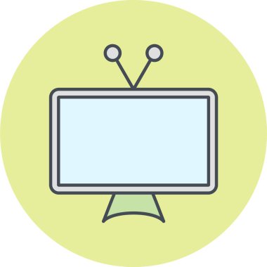 Soyut arkaplanda televizyon simgesi izole edildi