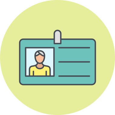 Kimlik kartı simgesi, vektör illüstrasyonu