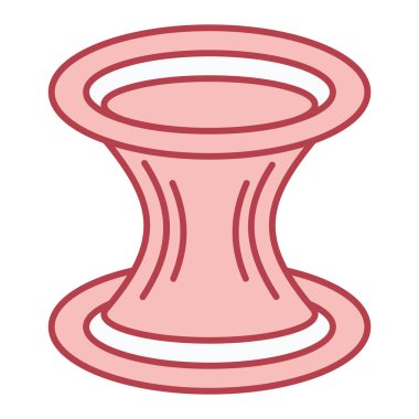 Tek bir kırmızı ve beyaz bardağın vektör çizimi