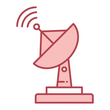 uydu anten simgesi. Düz renk tasarımı. vektör illüstrasyonu.