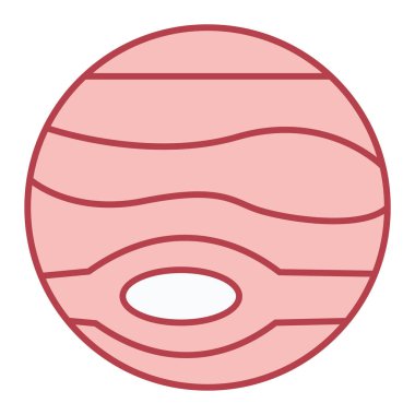 Gezegen ikon vektörü. İnce çizgi işareti. izole edilmiş sınır sembolü çizimi