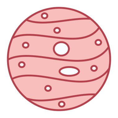 Gezegen ikonu. Gezegen vektörünün ana hatları. beyaz arkaplanda izole