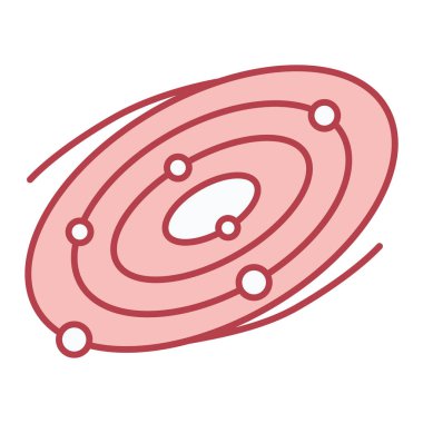 Gezegen ikonu. Güneş halkası vektör işaretinin ana hatları. düz biçim izole edilmiş sembol