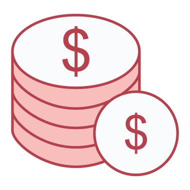 Dolar sikkeleri simge vektör illüstrasyonu