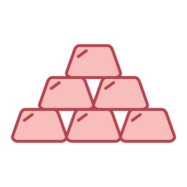 Beyaz arkaplanda altın külçeleri simgesi. vektör illüstrasyonu