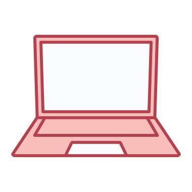 teknoloji ve bilgisayar vektör illüstrasyonlu dizüstü bilgisayar