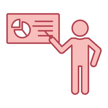 business man with a briefcase and a chart vector illustration