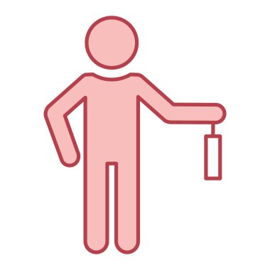 Çubuk ikonlu bir adam. vektör illüstrasyonu