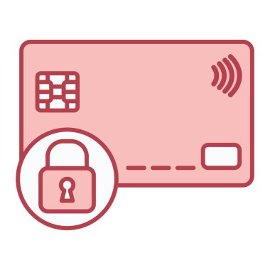 Asma kilit vektör illüstrasyon grafik tasarımlı kredi kartı