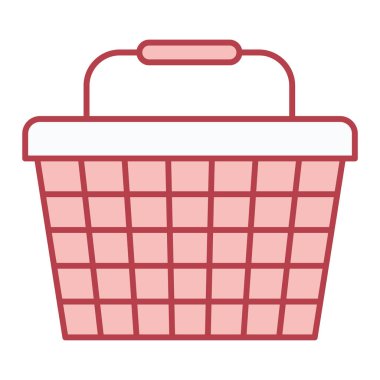 Alışveriş sepeti ikonu. Süpermarket mağazası vektör izole vuruşunun basit bir gösterimi