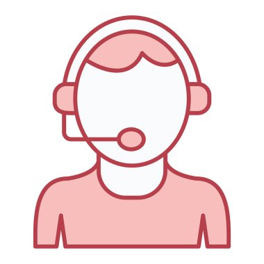 Kulaklıklı çağrı merkezi operatörü ve vektör illüstrasyonunu destekle