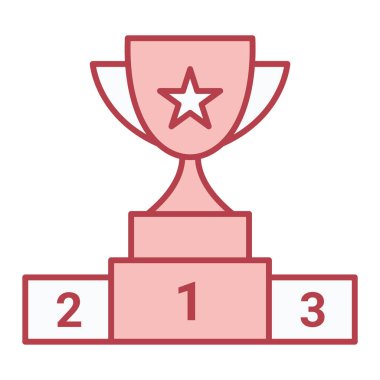 Kupa ikonu. Kazanan ödül vektör illüstrasyonu.