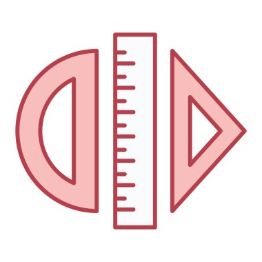 Kalem simgesi vektör illüstrasyon tasarımlı cetvel