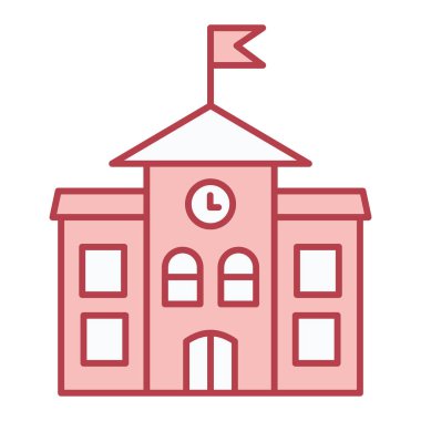 okul binası ikon vektör illüstrasyon tasarımı