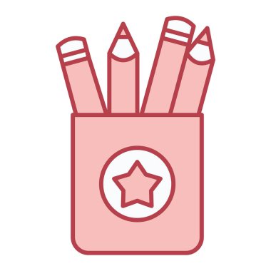 kalem ve silgi satırı biçim vektör illüstrasyon tasarımı