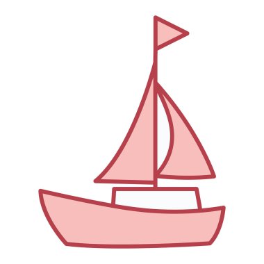 Yelkenli ikonu. Yelkenli sembolü. vektör illüstrasyonu