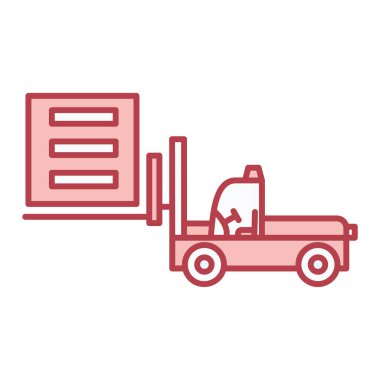 Teslimat kamyonu ikon vektörü. Forklift kargo işareti. izole edilmiş sınır sembolü çizimi