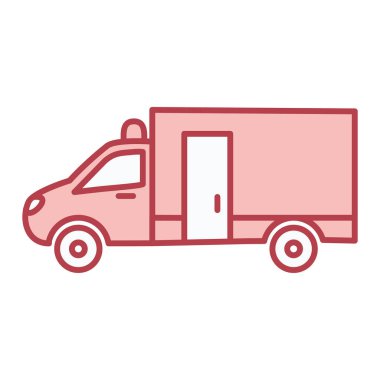 Teslimat kamyonu ikon vektörü. İnce çizgi işareti. izole edilmiş sınır sembolü çizimi