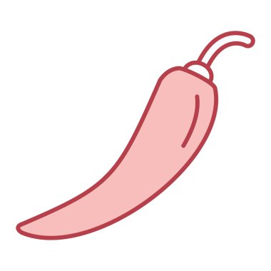 Kırmızı biber ikonu. Beyaz arkaplanda izole edilmiş web tasarımı için sıcak kırmızı biber vektör simgeleri çizgi filmi