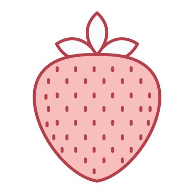 Çilekli meyve ikonu. beyaz arkaplanda taze çilek vektör çizimi