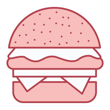 Hamburger simgesi, vektör illüstrasyonu