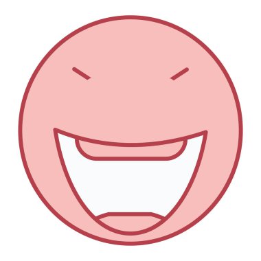 Yüz ifadesi simgesi ve dil ile vektör illüstrasyonu