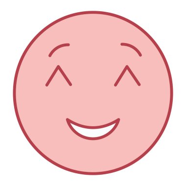 yüz ifadesi çizgisi simgesi, vektör illüstrasyonu