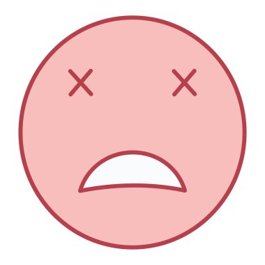 Ağlayan yüz simgesi ikon vektör illüstrasyonu