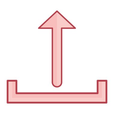 Okun simge vektörünü yükle. İnce çizgi işareti. izole edilmiş sınır sembolü çizimi