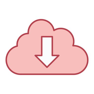 bulut indirme ikon vektör çizimi tasarımı