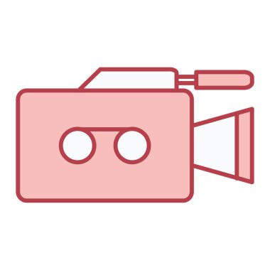 Video kamera simgesi. Web tasarımı için film makarası vektör simgelerinin özet çizimi