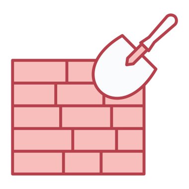 wall  icon. construction worker symbol. brick wall. vector illustration