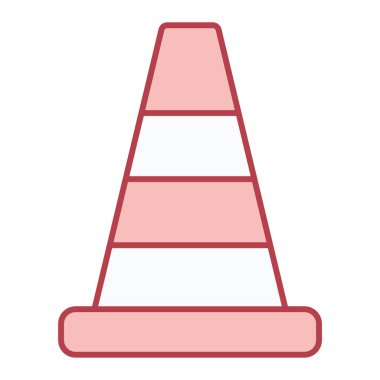 Beyaz arkaplan vektör illüstrasyonunda izole edilmiş koni simgesi