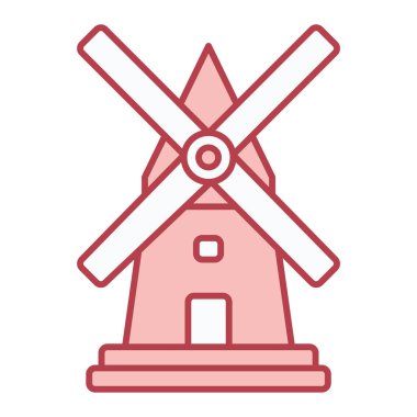 Yel değirmeni ikonu vektör illüstrasyonu