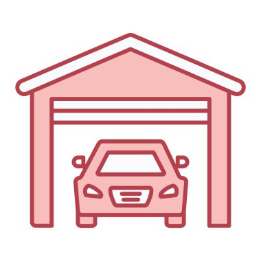 araba garajı ikonu vektör illüstrasyonu