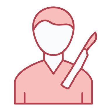 Kalem ikonu olan adam. Web için insan kaynakları vektör simgelerinin basit çizimi