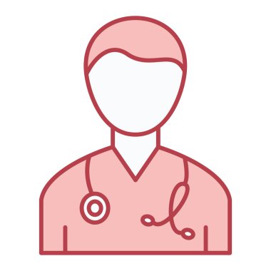 Stetoskop ikonu vektör illüstrasyonlu doktor