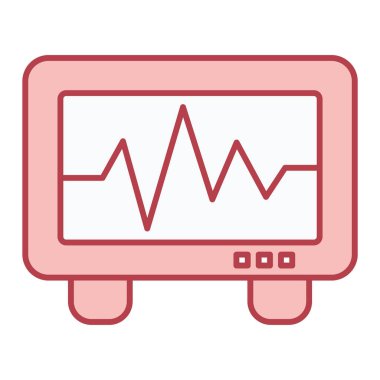 ecg vektör renk simgesi