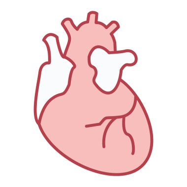 İnsan kalbi anatomisi ikonu. Web için kan vektörü sembolünün özet çizimi