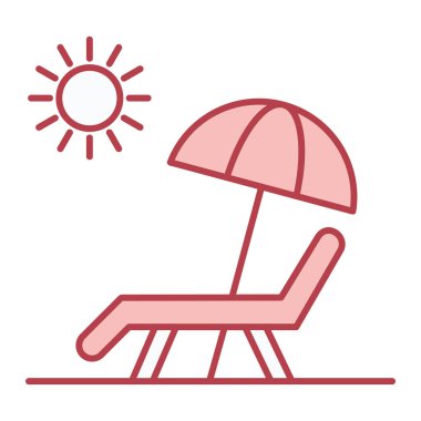 Plaj sandalyesi ikonu. Web için güneş paneli vektör simgelerinin özet çizimi