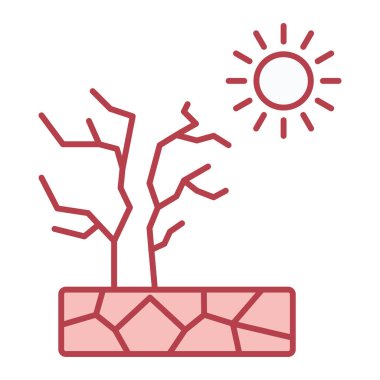 Ağaç simgesi. Web için bitki vektör simgelerinin özet çizimi