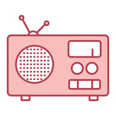 müzik kaset vektör illüstrasyon tasarımı ile radyo aygıtı