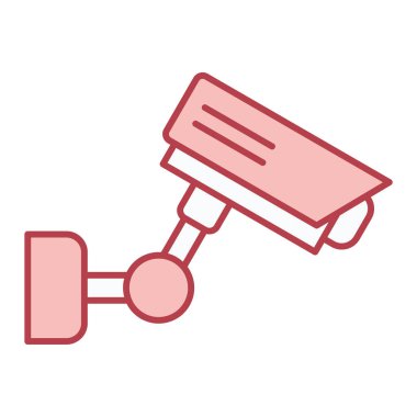 Kapalı devre kamera simgesi. Güvenlik sistemi ve şifre teması. Yalnız tasarım. vektör illüstrasyonu