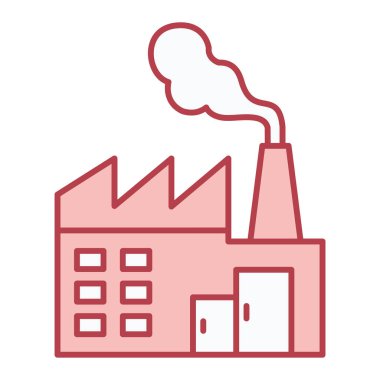 Fabrika binası ikon vektör çizimi tasarımı