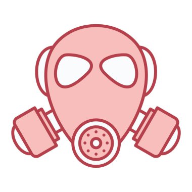 Vektör Gaz Maskesi Kabartma Simgesi Tasarımı