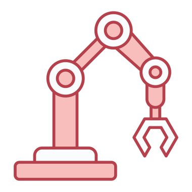 Robotik kol ikonu vektörü. İnce çizgi işareti. izole edilmiş sınır sembolü çizimi