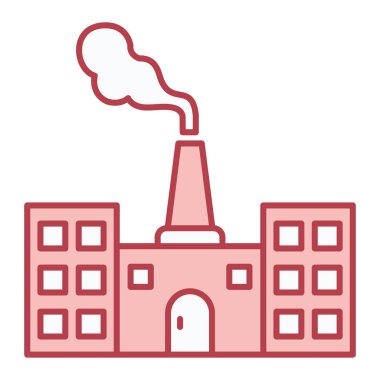 Fabrika binası ikon vektör illüstrasyonu